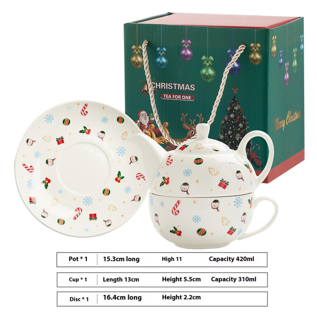 Creative Christmas Gold-plated Ceramic Cups And Plates