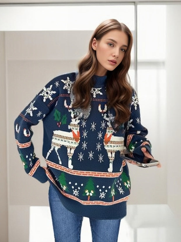 Christmas Sweater Autumn/Winter Double Elk Christmas Knitted Sweater