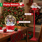 5 Ft Christmas Streetlamp Decor: 360° Rotating Ferris Wheel (Santa/Snowman), 15 Colorful LEDs, 8 Tunes, 2 Modes (Stand/Tabletop)