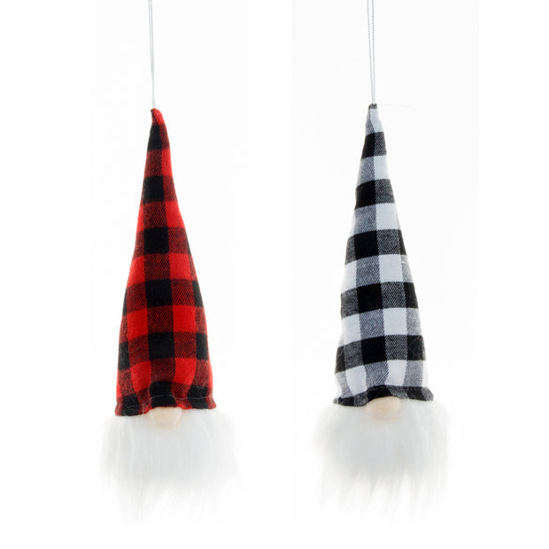 Christmas Decorative Lamp Ornaments With Light-emitting Faceless Elderly Red Black White Plaid