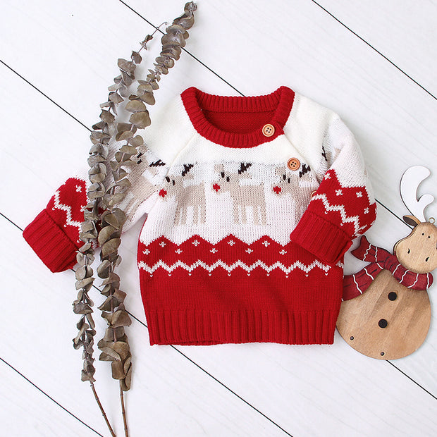 Cartoon christmas elk sweater