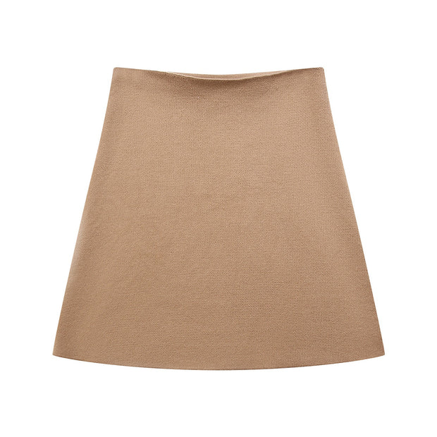 Loose sleeved knitted jacket mini skirt