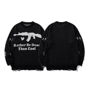 Export New Letter Jacquard Round Neck Knit Sweater Couple Lazy Style Loose Pullover Long Sleeve Sweater