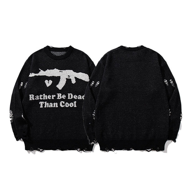 Export New Letter Jacquard Round Neck Knit Sweater Couple Lazy Style Loose Pullover Long Sleeve Sweater