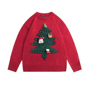 Cartoon Christmas Tree Sweater Loose Couple Sweater