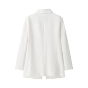 Fashionable buttonless collar linen suit jacket