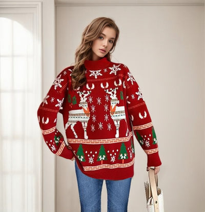 Christmas Sweater Autumn/Winter Double Elk Christmas Knitted Sweater