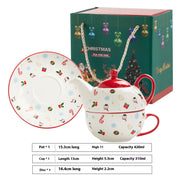 Creative Christmas Gold-plated Ceramic Cups And Plates