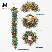 Christmas Decoration Upside Down Christmas Tree Horn Rattan Christmas Wreath