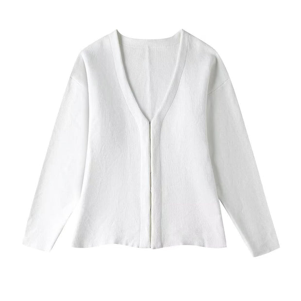 Loose sleeved knitted jacket mini skirt