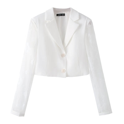 Women's European and American style lapel long sleeved suit jacket