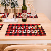 Christmas Plaid Print Placemats Tabletop Decorations