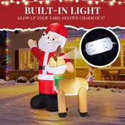 6.3FT Lighted Christmas Inflatable Decoration, Inflatable Santa And Reindeer, Funny Blow Up Yard Decorations With Built-in LED Lights For Holiday Party Front Yard Lawn Garden Decor