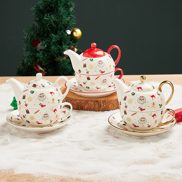 Creative Christmas Gold-plated Ceramic Cups And Plates