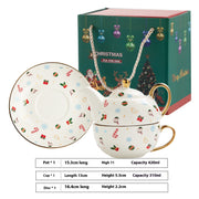 Creative Christmas Gold-plated Ceramic Cups And Plates