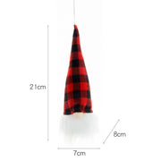 Christmas Decorative Lamp Ornaments With Light-emitting Faceless Elderly Red Black White Plaid