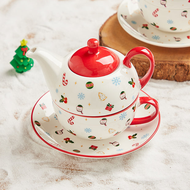 Creative Christmas Gold-plated Ceramic Cups And Plates