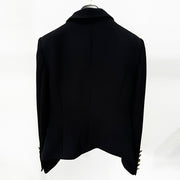 European and American celebrity fashion color blocking metal rose button slim fit suit jacket