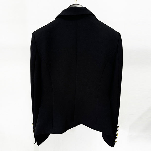 European and American celebrity fashion color blocking metal rose button slim fit suit jacket