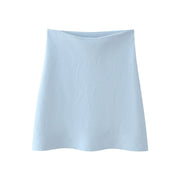 Loose sleeved knitted jacket mini skirt