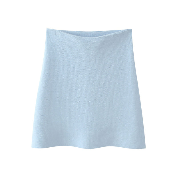 Loose sleeved knitted jacket mini skirt