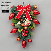 Christmas Decoration Upside Down Christmas Tree Horn Rattan Christmas Wreath