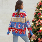 Christmas snowman colored pullover sweater for women
