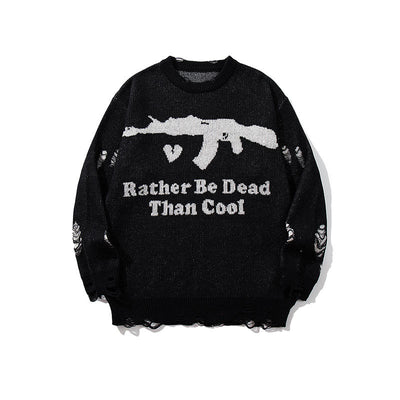 Export New Letter Jacquard Round Neck Knit Sweater Couple Lazy Style Loose Pullover Long Sleeve Sweater