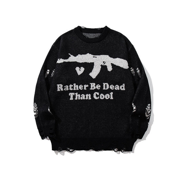 Export New Letter Jacquard Round Neck Knit Sweater Couple Lazy Style Loose Pullover Long Sleeve Sweater