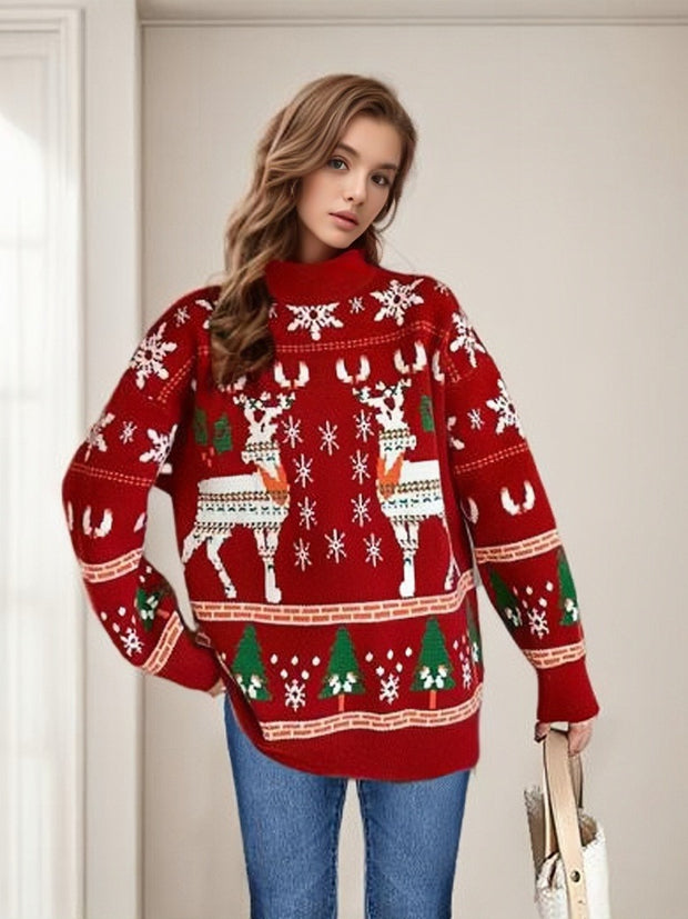 Christmas Sweater Autumn/Winter Double Elk Christmas Knitted Sweater