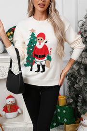 Christmas Knitted Sweater Hoodie Round Neck Casual Jacquard Christmas Sweater Women's Top