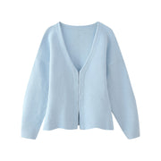 Loose sleeved knitted jacket mini skirt