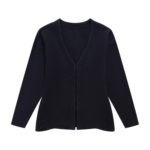 Loose sleeved knitted jacket mini skirt