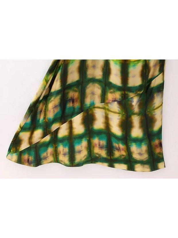 Women Printed Midi Dress Fashion Spaghetti Straps Female Party Evening Dresses Sling Dress Elegant Slim Dresses