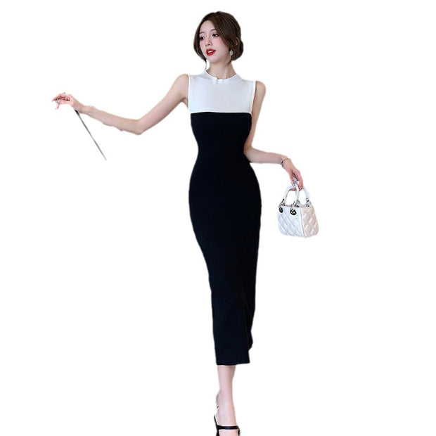Women Hit Color Slim Fit Long Bodycon Party Night Dresses Sleeveless Summer Sheath Elbise Vestidos Clubwear Clothings