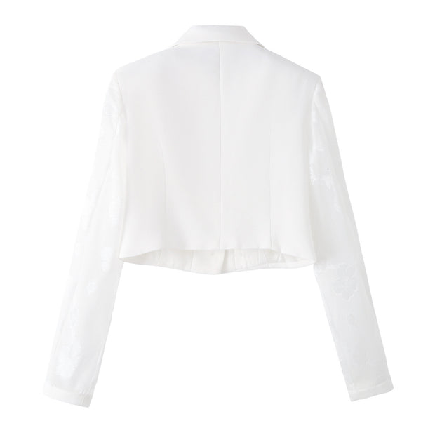 Women's European and American style lapel long sleeved suit jacket