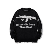 Export New Letter Jacquard Round Neck Knit Sweater Couple Lazy Style Loose Pullover Long Sleeve Sweater