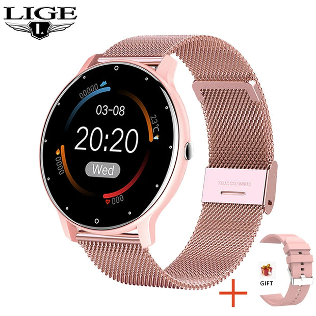 2025 Smart watch Ladies Full touch Screen Sports Fitness watch IP67 waterproof Bluetooth For Android iOS Smart watch Female