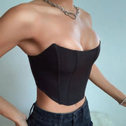 Sleeveless Off Shoulder Fashion Sexy Corset Crop Tops Vest