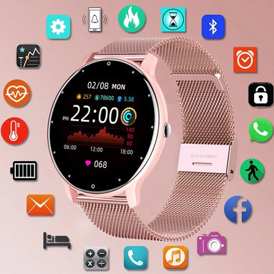 2025 Smart watch Ladies Full touch Screen Sports Fitness watch IP67 waterproof Bluetooth For Android iOS Smart watch Female