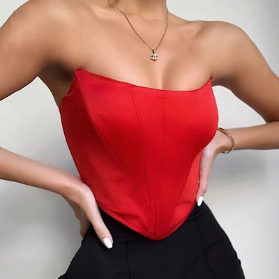Sleeveless Off Shoulder Fashion Sexy Corset Crop Tops Vest