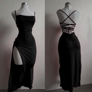 Halter strap Spice Girl bag hip dress