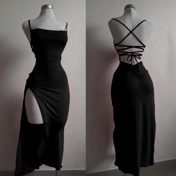 Halter strap Spice Girl bag hip dress