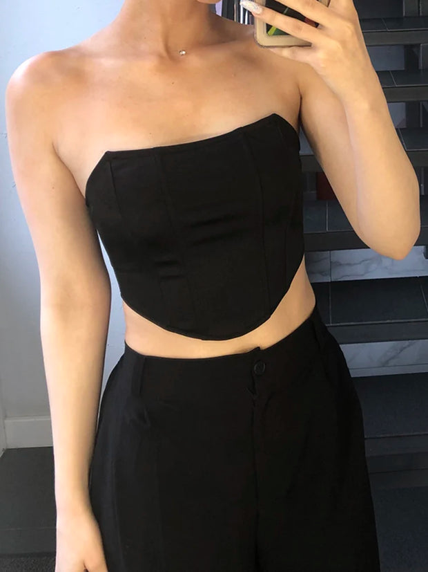 Sleeveless Off Shoulder Fashion Sexy Corset Crop Tops Vest