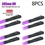 Ultraviolet Torch With Pen Clip Portable AAA Batteries