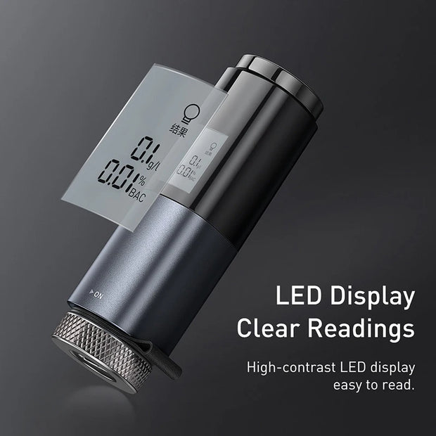 Baseus LED Display Automatic Alcohol Tester Professional Breath Alcohol Tester Rechargeable Breathalyzer Alcohol Test Tools