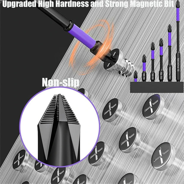 6/12 Pieces Magnetic Screwdriver Bits Non-slip Shockproof