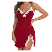 Sexy Sleepwear Women Lace Silk Satin