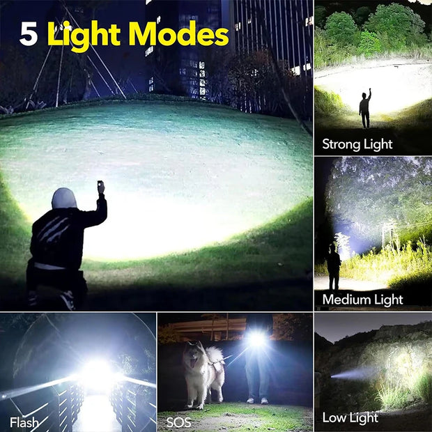 Aluminium Alloy Telescopic Zoom Torch Lamp for Outdoor Camping