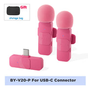 Professional Wireless Lavalier Mini Microphone for iPhone iPad Android Live Broadcast Gaming Recording Interview Vlog